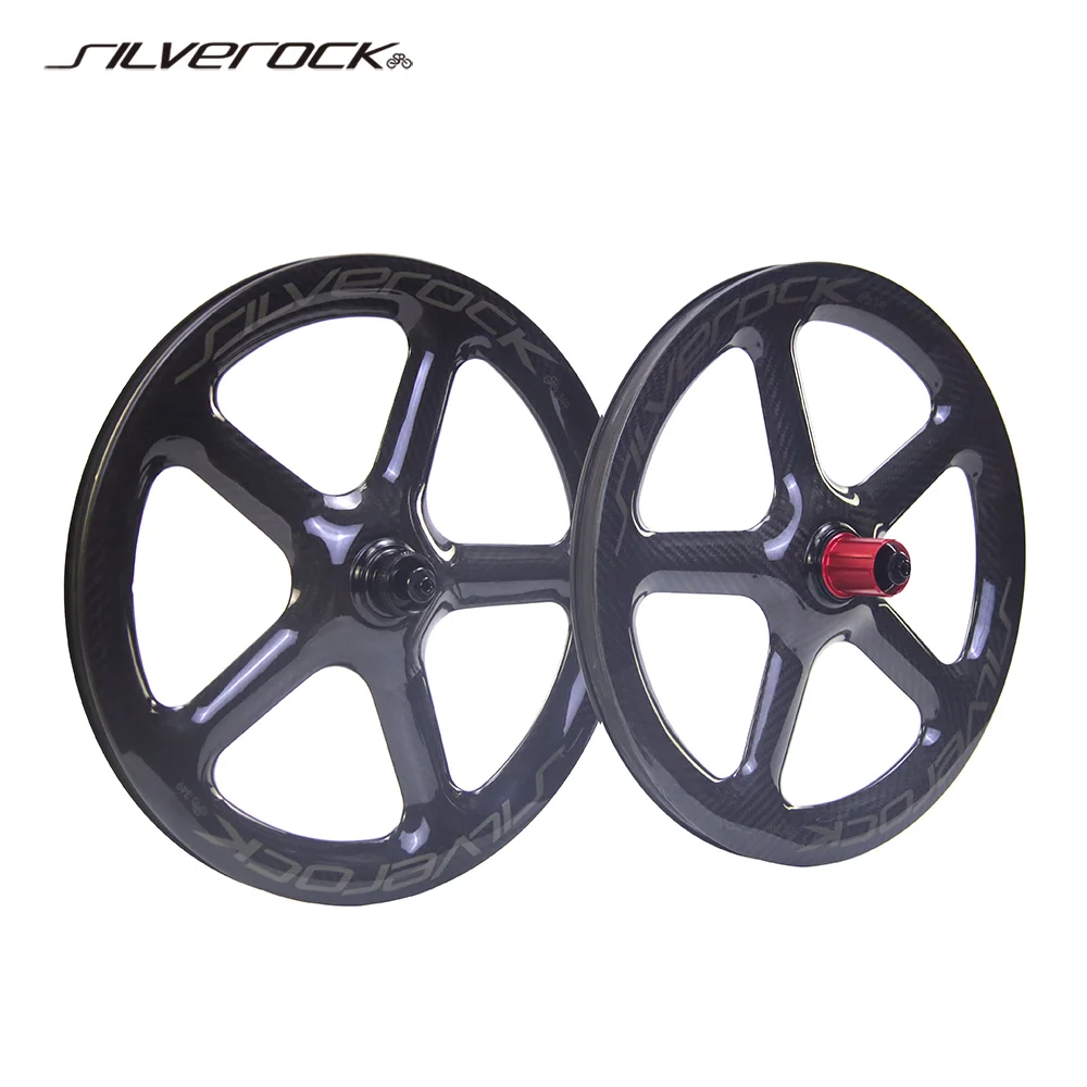 

SILVEROCK SR-WD5 349 Carbon Wheels 16 1 3/8" Disc Center Lock Brake Clincher for FNHON GUST Folding Bike 5 Spokes Wheelset