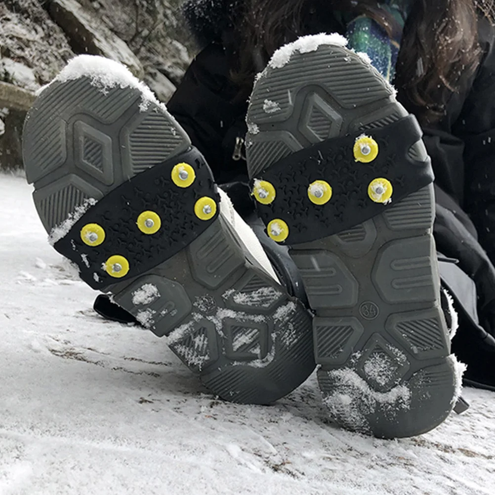 

2Sets Spiked Shoe Cover Metal Nail Claw Grip Replaceable Design Outdoor Anti-Slip Spike Winter Fishing Snow Spiked Shoe Cover