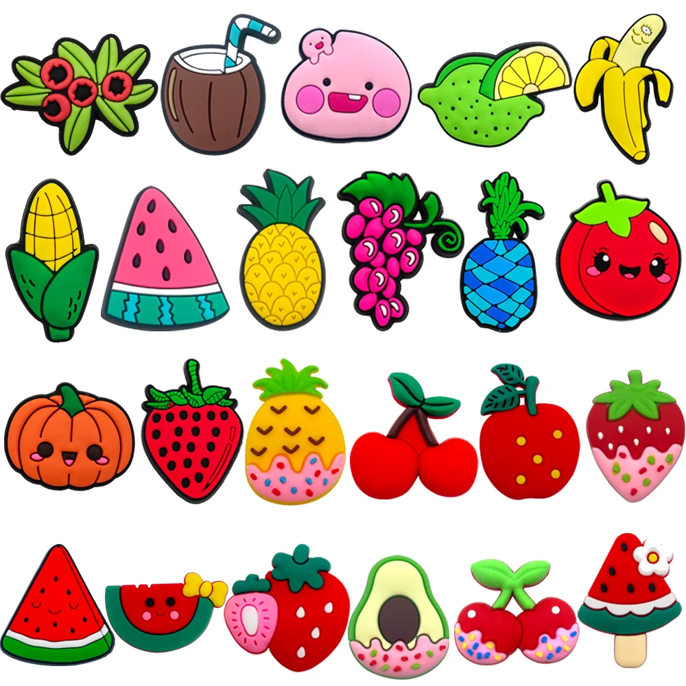 

Fruit Strawberry Pineapple Collection Shoe Charms for Sandals Decoration Shoe Accessories Charms for Friends Gifts