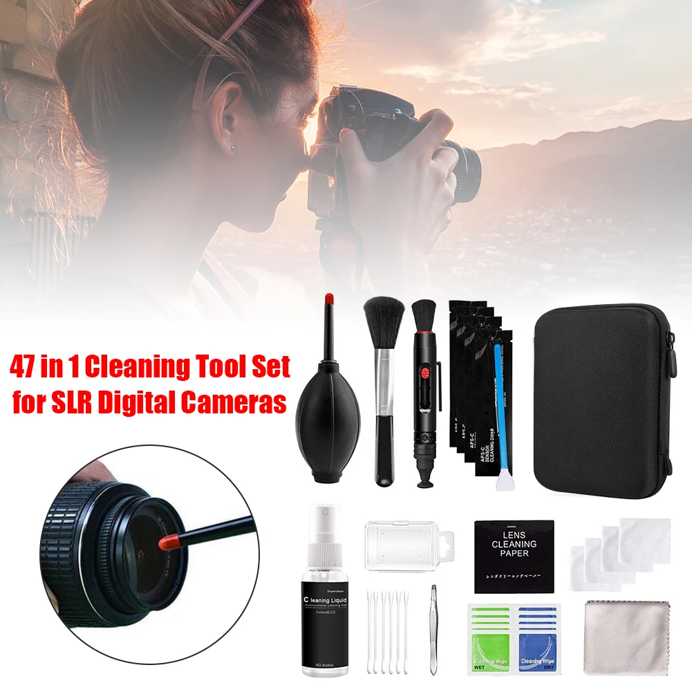 47Pcs Digital Camera Sensor Cleaning Kit Cameras Set Cleaner Kit DSLR Lens Digital Camera Mobile Phone Sensor