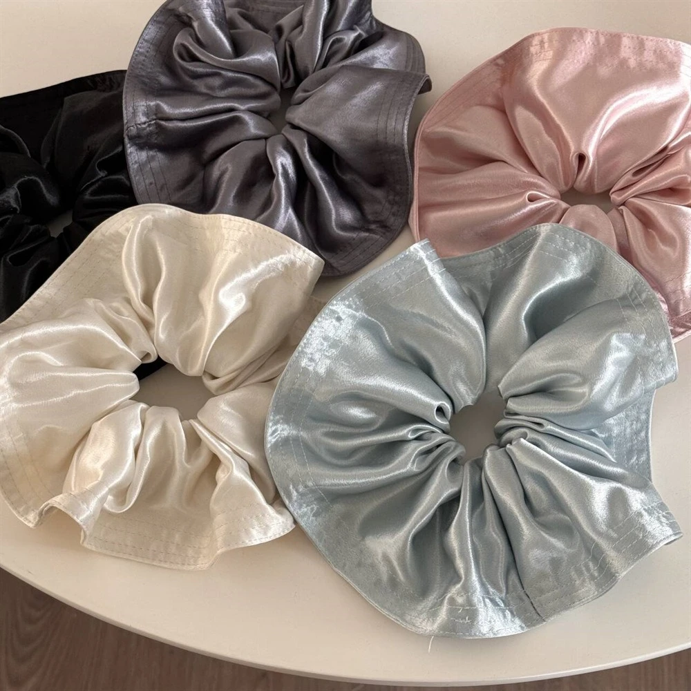 

Extra Large Scrunchies Shiny Fabric Hair Tie Elastic Hair Band Ponytail Holder Elegant Women Hair Accessories