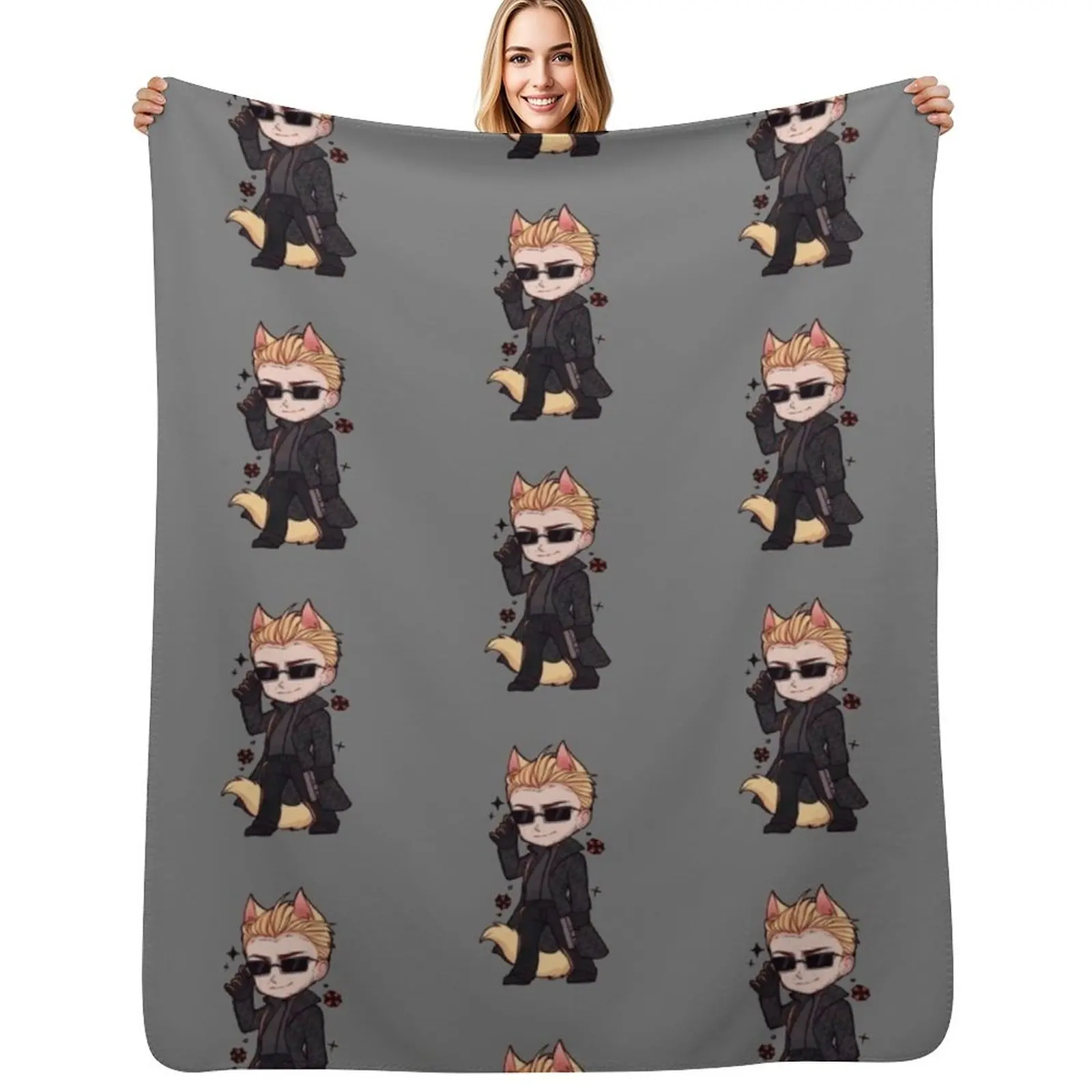 

albert wesker chibi Throw Blanket Flannel Designers Furry valentine gift ideas Blanket