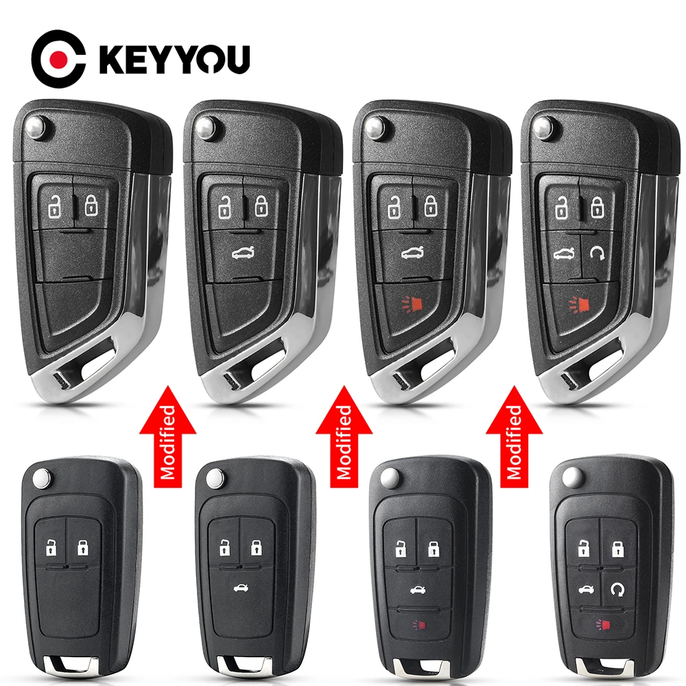 

Чехол KEYYOU для автомобильного ключа Chevrolet Cruze, Epica, Lova, Camaro, Opel Vauxhall, Insignia, Astra, Buick, модифицированный, 2/3/4/5