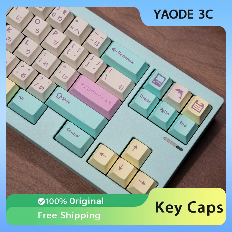 GMK Analog Dreams Keycaps Set Reprint Japanese Version PBT Dye Sublimation Cherry Profile Mechanical Keyboard Keycaps Gamer Gift