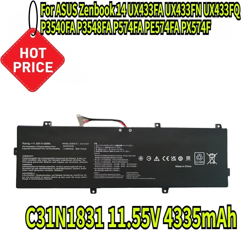 

C31N1831 11,55 В 4335 мАч Аккумулятор для ноутбука ASUS Zenbook 14 UX433FA UX433FN UX433FQ P3540FA P3548FA P574FA PE574FA PX574F