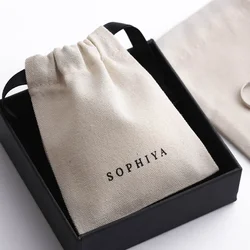 Custom Logo Cotton Jewelry Drawstring Bag for Entrepreneurship Women Luxury Organize Wedding Gift Makeup Packaging Candy Pouches