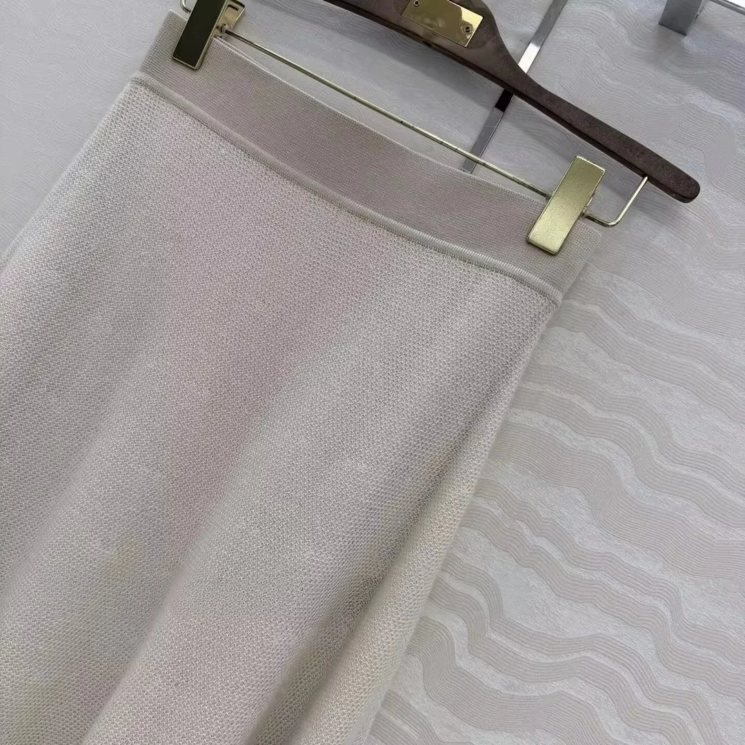 Old Money Style Patchwork Elastic High Waist Wool Knitted A-line Long Skirts Womens 2026 New Autumn Elegant Fashion Loose Skirt