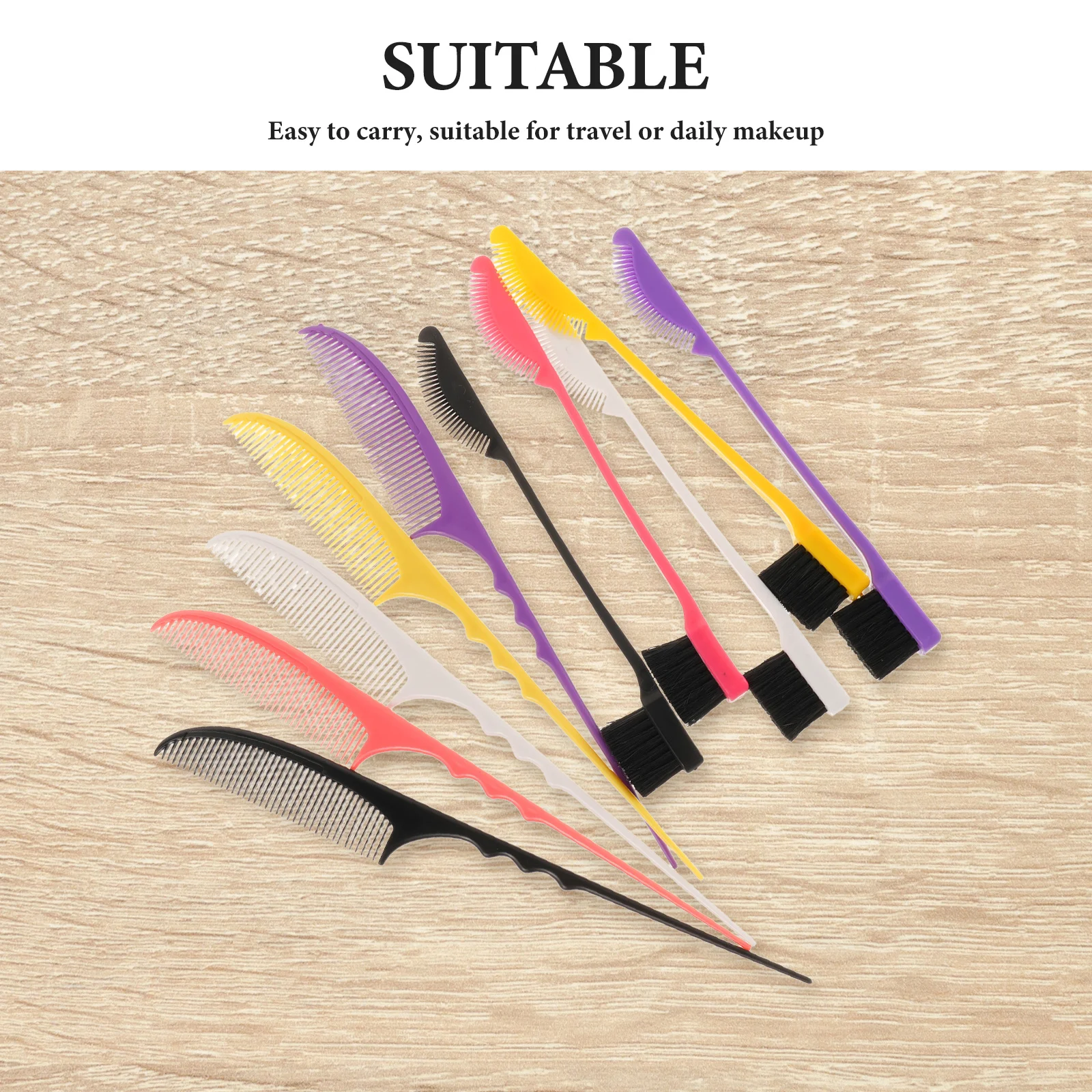 ชุดหวีแปรงสองด้านสำหรับจัดแต่งทรงผมคิ้ว หวีปลายแหลมสำหรับจัดแต่งทรงผม หวีแปรงสำหรับแบ่งผมอย่างแม่นยำ หวีแปรงสำหรับจัดแต่งทรงผมให้เรียบ