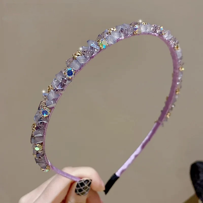 

Light luxury hair accessories headband for women socialite water diamond hair bands new style broken diamond women's clips