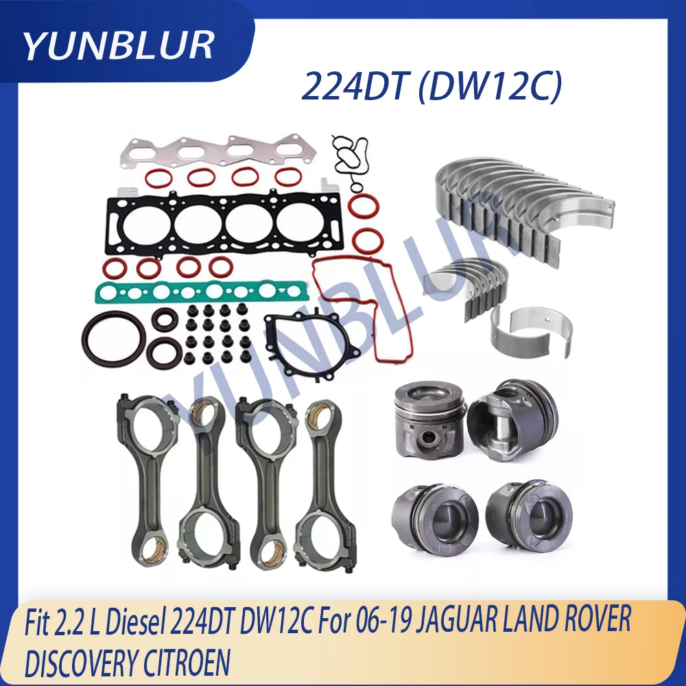 

STD Rebuild Gasket Set Piston Bearing Con-rod Kit Fit 2.2 L Diesel 224DT DW12C For 06-19 JAGUAR LAND ROVER DISCOVERY CITROEN