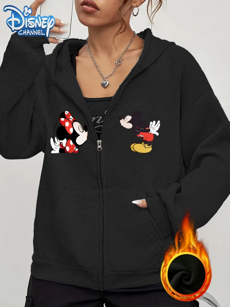 

Potdemiel Autumn and Winter Women's Hoodie with Fashionable Comfortable Long Sleeve Winnie Pooh Halloween Design Print Casual