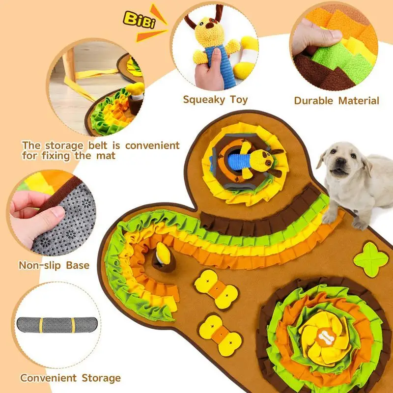 

Dog Sniff Mat Interactive Dog Puzzle Mat Slow Feeder Puppy Digging Fun Pet Foraging Pad Feeding Puzzle Toy For Pets Rabbits