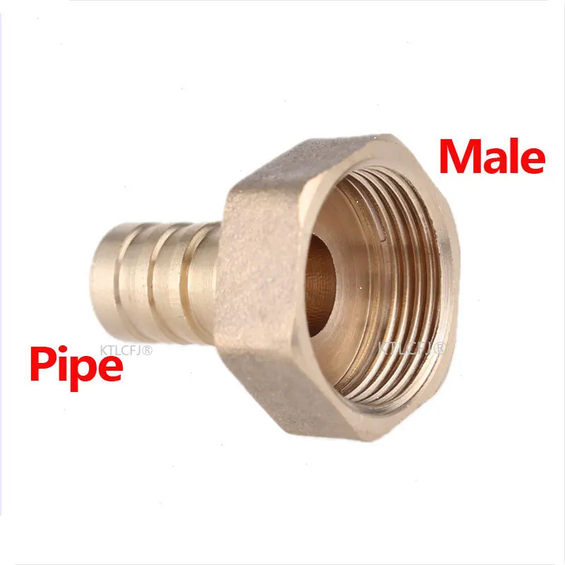 Brass Pipe Connectors 6mm 8mm 10mm 12mm 14mm 16mm 19mm Barbed 1/8\