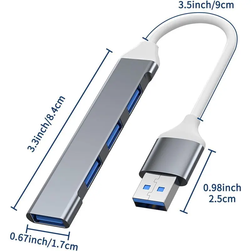 USB C Hub USB Hub 3.0 Type C Docking Station Aluminum 4-in-1 USB Expander, with 3 USB Ports and 1 USB C Port USB Distributor