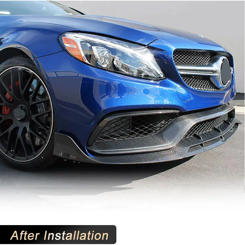 Carbon Fiber Car Front Bumper Lip Spoiler for Mercedes-Benz C Class W205 C63 AMG Sedan 4-Door 2015 - 2018 Front Lip Splitters