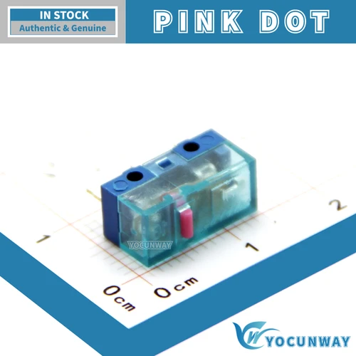 Imagen 2 del producto Nuevo Microinterruptor HUANO auténtico, carcasa transparente, rosa, azul, amarillo, rojo, punto verde, 80 millones de vida útil para ratón de ordenador