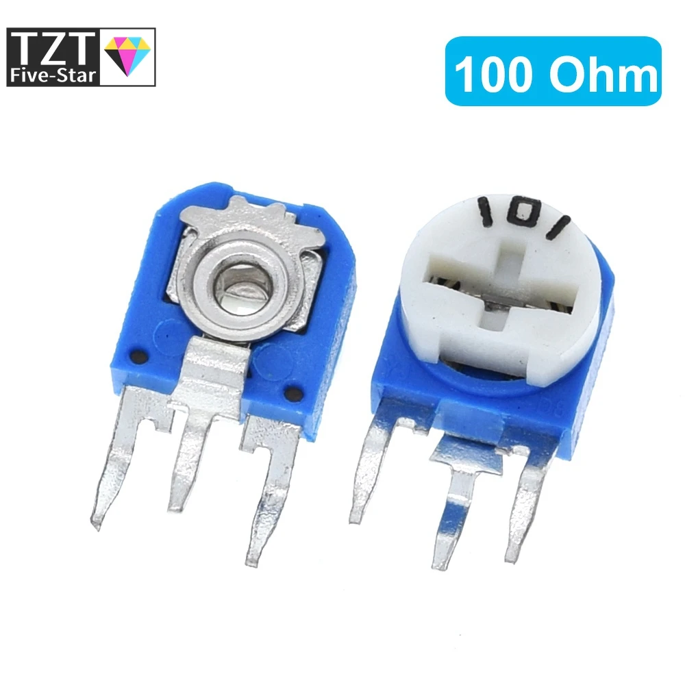 65 قطعة RM063 عمودي أزرق أبيض طقم مقاوم قابل للتعديل 100 أوم -1 متر أوم 13 أنواع * 5 قطعة = 65 قطعة