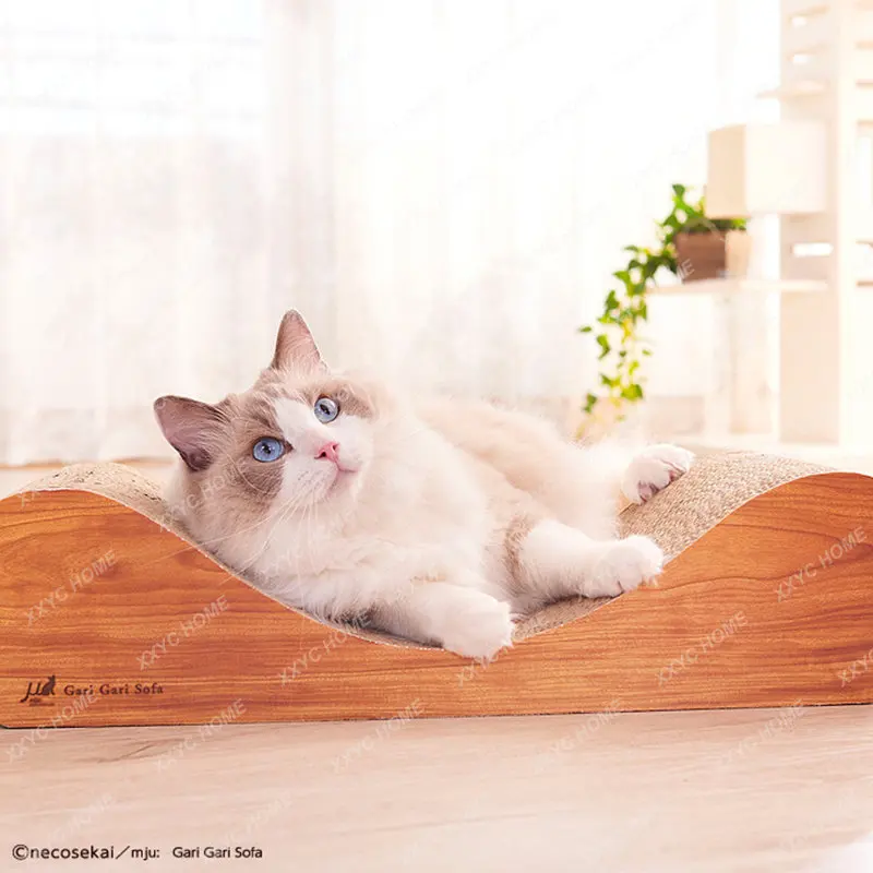 Chaise Bed Cat Scratch Board Toy Cat Pillow Corrugated Paper Double-Sided Wood Grain Cat Bed Cat Sofa