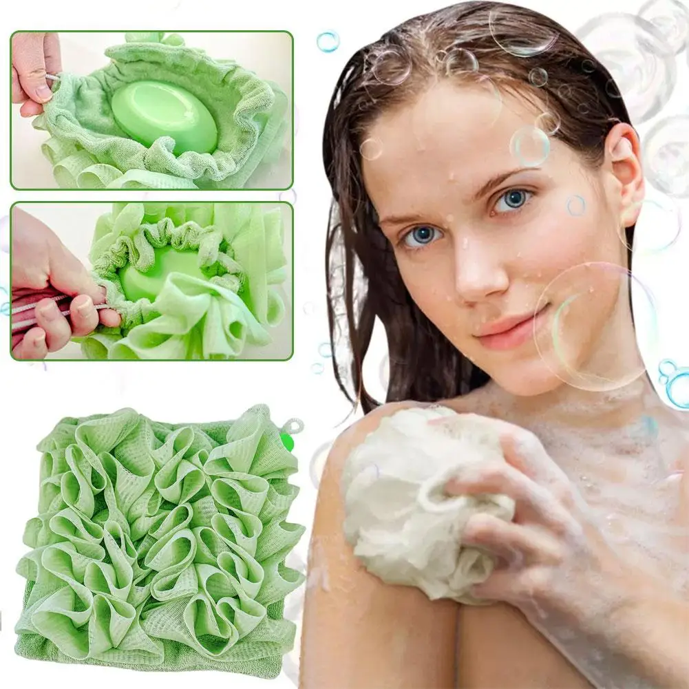 2-in-1 Bath Flower Ball Multi-purpose Exfoliating Shower Ball Sponge Shower Scrubber For Body Bubble Net Bath Tools U7C4