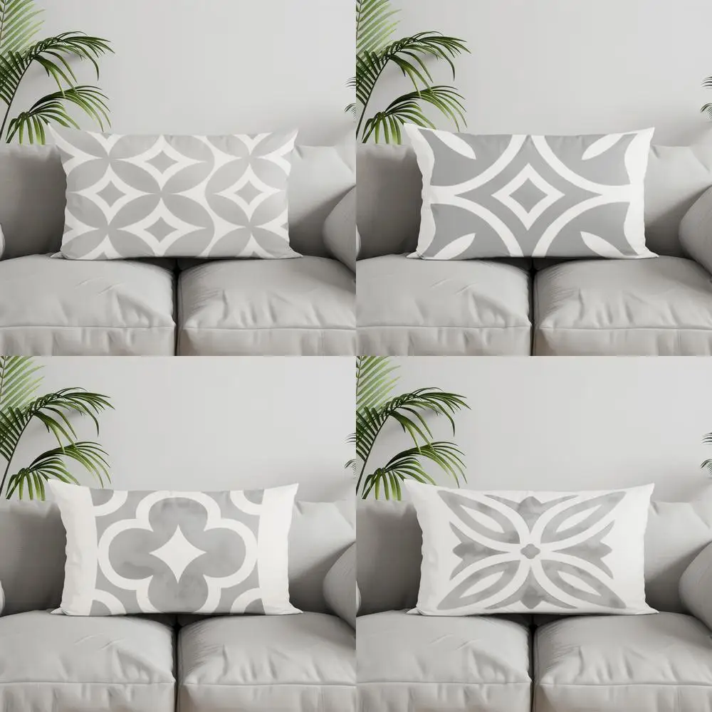 Home Decor Rechteckiges Kissen mit geometrischem Muster, geeignet für Sofa, Schlafzimmer, Auto-Kissenbezug, Kissen, rechteckiges Rückenkissen