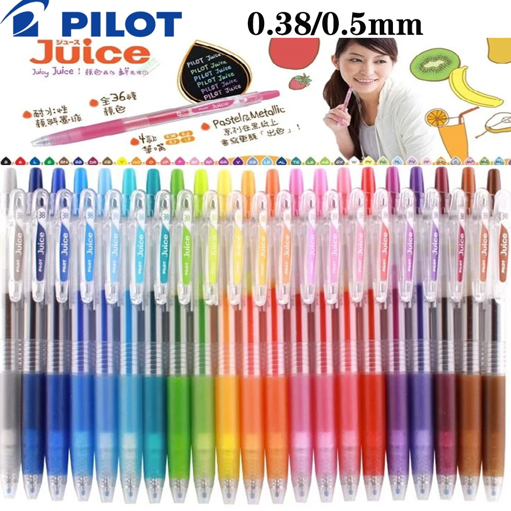 Pilot Juice Pen Gel Pen Color Note-taking Hand Black Rollerball Pen 0.38/0.5mm Kawaii Japanese Stationery Office School Supplies