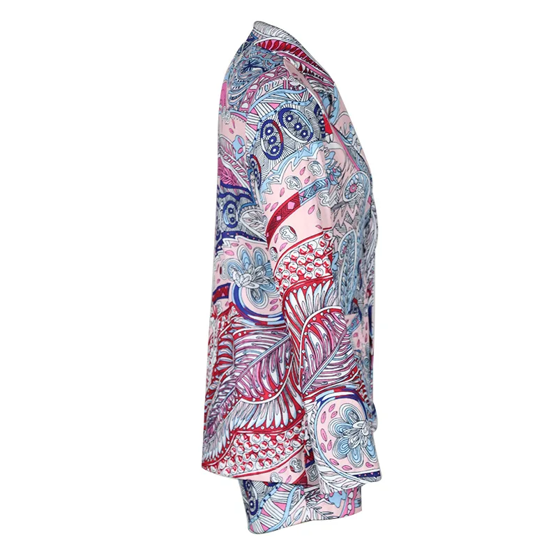 Fashion Indie Print Business Suit Women Single Breasted Long Sleeve Multicolor Blazer Short Suits 2021 Spring Autumn New Blazers