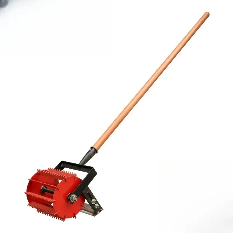 for New wheeled weeding artifact hand push hoe soil loosening manganese steel quenching hoe serrated