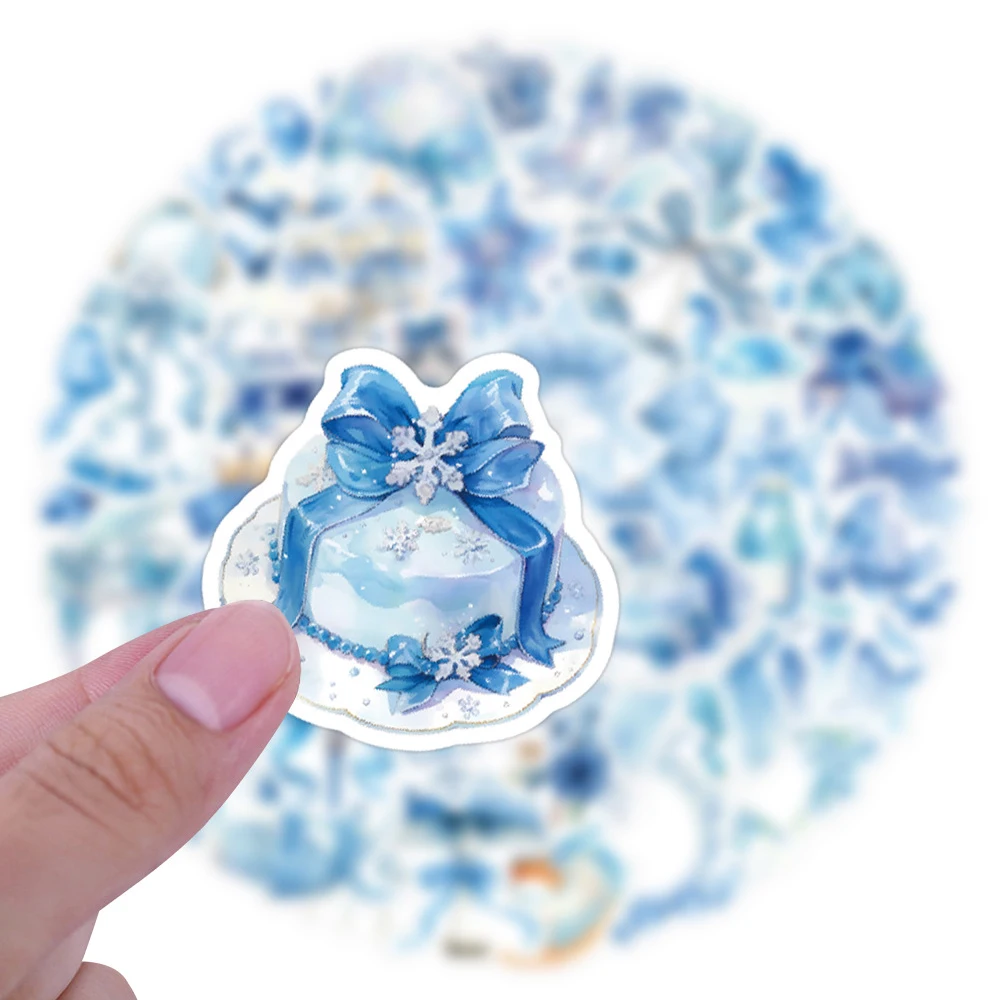 10/30/60 Stück Cartoon blaue verträumte Schleife Aufkleber süße ästhetische Graffiti Aufkleber Koffer Laptop Telefon Kawaii Mädchen Aufkleber Dekoration