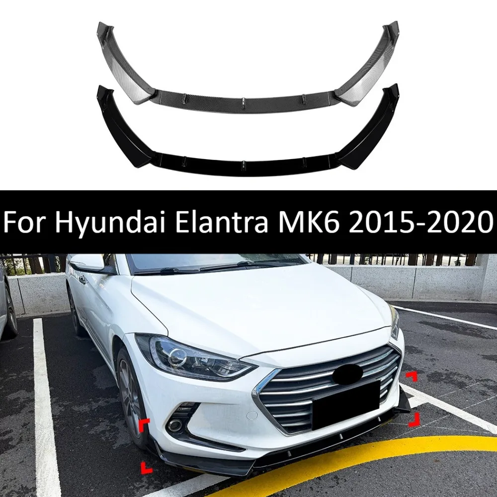 Front Lip Spoiler For Hyundai Elantra MK6 2015-2020 Front Bumper Splitter Body Kit Exterior Styling Auto Accessories Upgrade Kit