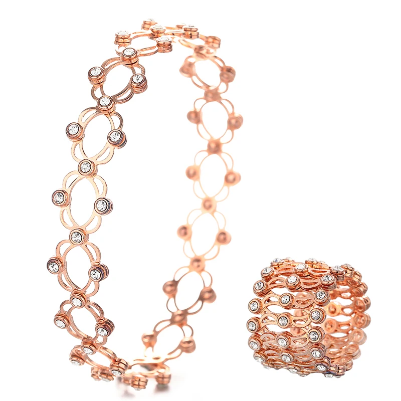 

HLL 2-in-1 Dual-Use Adjustable Ring and Bangles Wholesale 925 Sterling Silver Women's Openwork Circle Design with Zircon