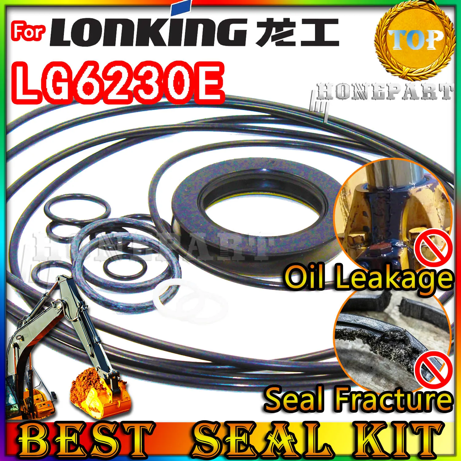 

For Lonking LG6230E Excavator Oil Seal Repair Kit Spovel Hammer Construction Tool Set Pack Heavy Master Excavating Machinery