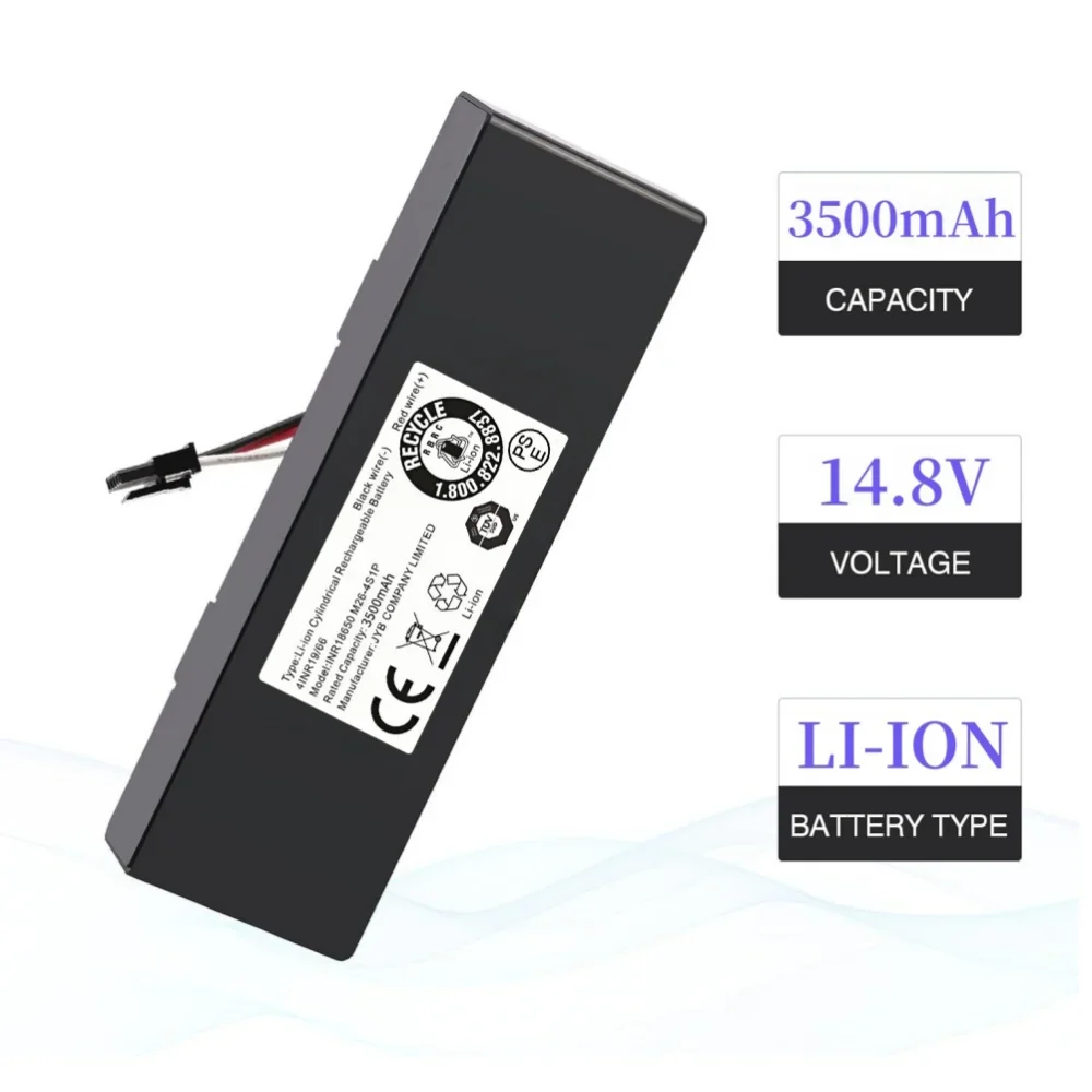 14.8V 3500mAh Vacuum Cleaner Battery for Xiaomi Mop Pro P/2S/S12 Yunmi MVVC01 - STYTJ02YM for Haier JX37 Wyze WVCR200S