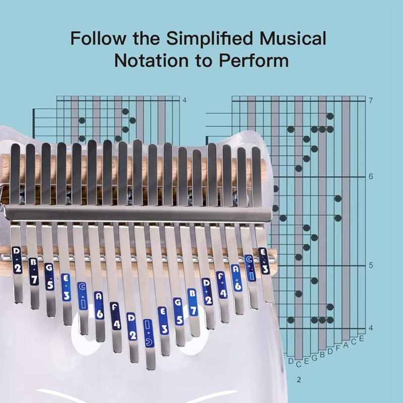 10 pçs kalimba escala adesivo nota musical adesivo para kalimba polegar piano dedo percussão kalimba chave logotipo adesivo