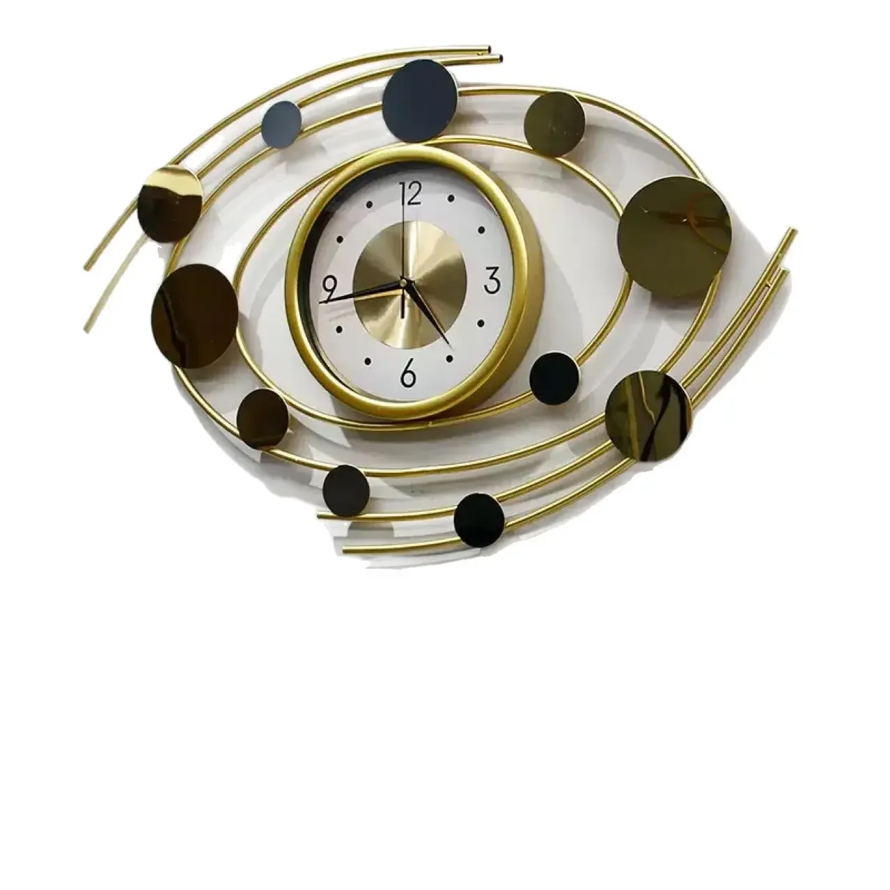 &Wrought iron wall clock silent decorative wall hanging can be labeled