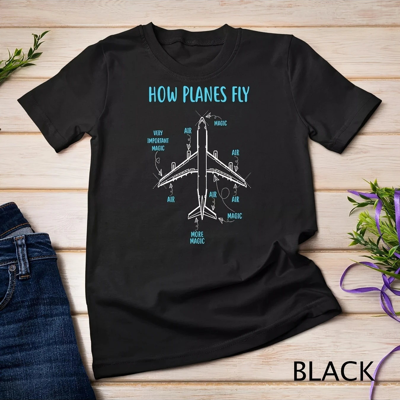 

How Planes Fly Aviation Enthusiast Flight Mechanics Chart T-Shirt 100% Cotton O-Neck Short Sleeve Summer Casual Mens T-shirt