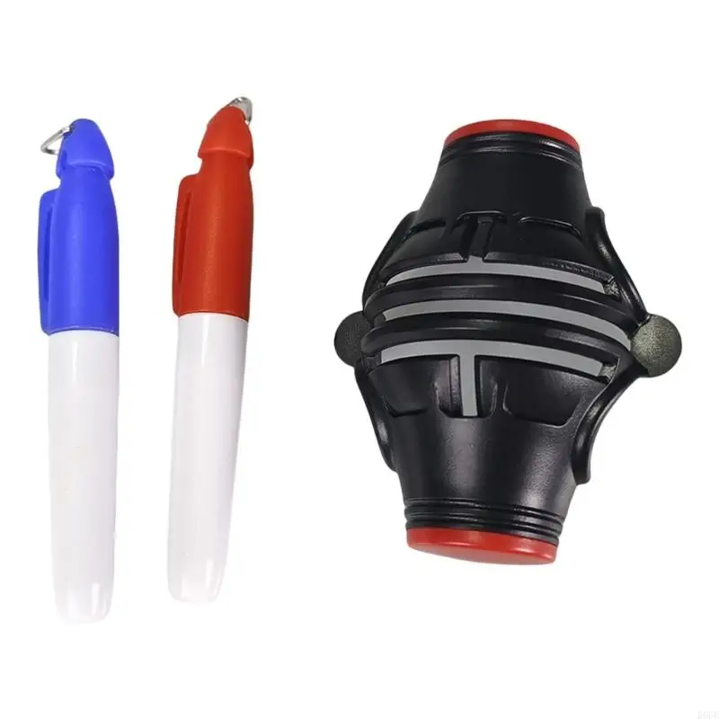 R6FE Golfballs Putting Alignment Marking Tool Golfballs Line Marker With 2 Pens 360 Degree Line Drawing Alignment Tool