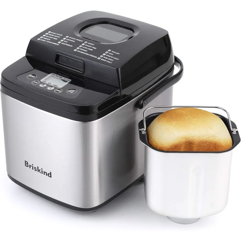 19-in-1 Compact Bread Maker Machine, 1.5 lb / 1 lb Loaf Small Breadmaker with Carrying Handle, Including Gluten Free, Dough