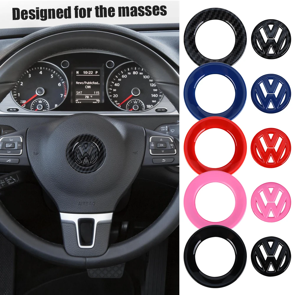 Car Steering Wheel Logo Circle Trim Sticker Auto Interior Sticker For Volkswagen Golf 4 5 6 Jetta Polo Caddy GTI Bora MK7 Beetle