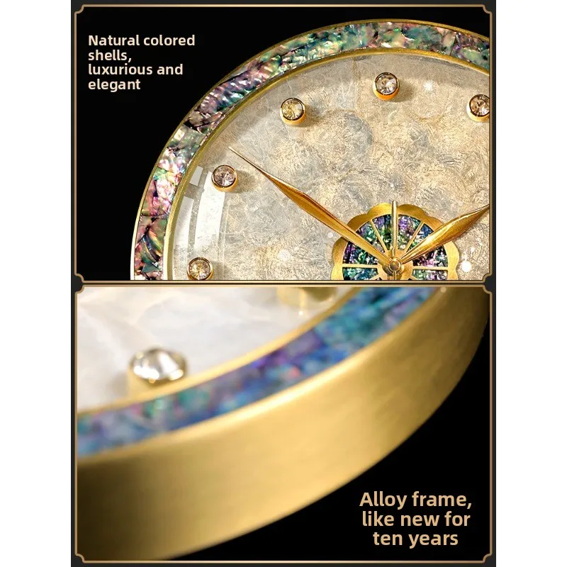 

Shell clock living room 2025 new display desktop ornament light luxury high-end sittinghigh-end table