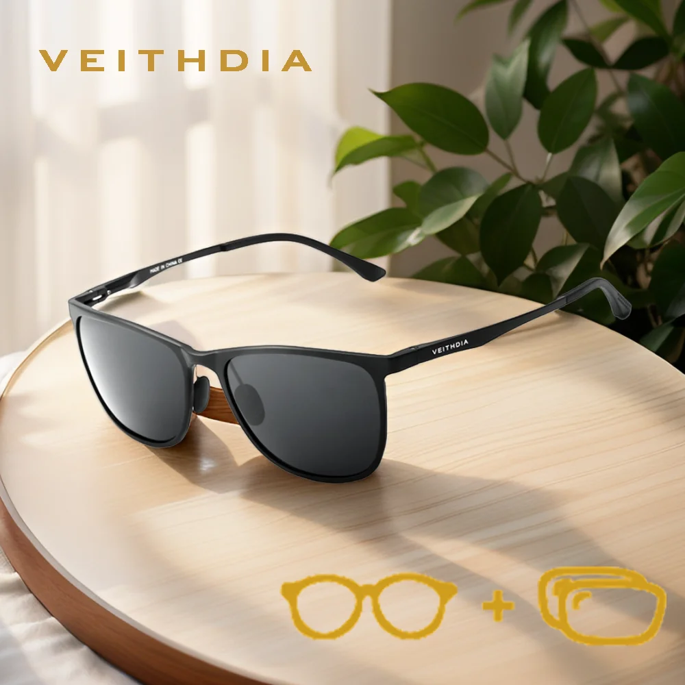 VEITHDIA نمط جديد تخصيص وصفة طبية النظارات الشمسية UV400 عدسات قطبية خمر نظارات قصر النظر نظارات للذكور الإناث P66230 #3