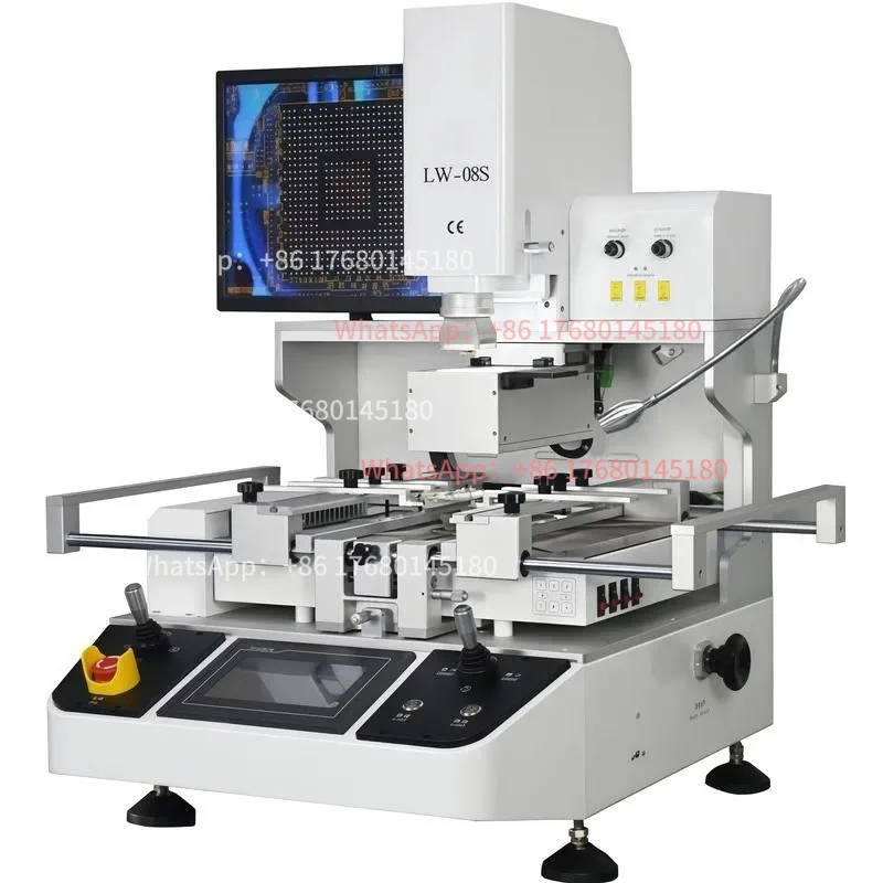 BGA Rework Table LW-08S 3 Zone Hot Air Touch Screen Soldering Machine 5400W Soldering Tool, Optical Alignment System