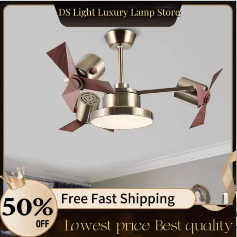 American living room ceiling fan lamp invisible fan lamp restaurant mute European household simple bedroom electric fan ceiling