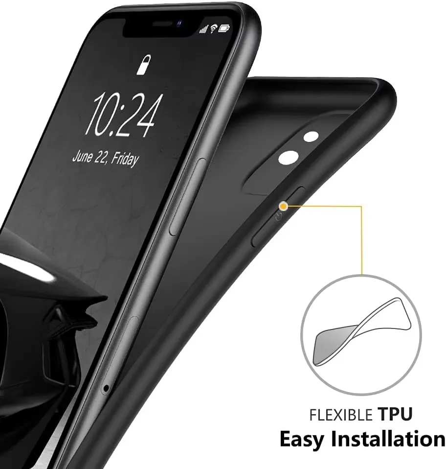 Czarne, odporne na wstrząsy silikonowe etui na telefon TPU do Iphone 15 14 13 12 Pro 11 Pro Max X Xs XR 6 6S 7 8 Plus Etui ochronne na obiektyw