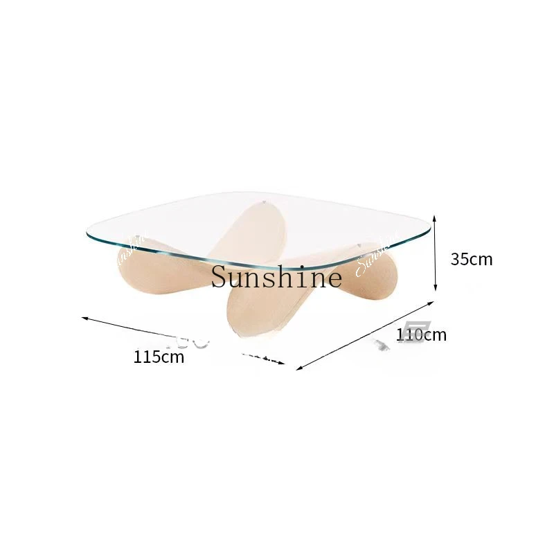 

Light luxury design Nordic small apartment coffee table glass edge table creative personalized coffee table FT