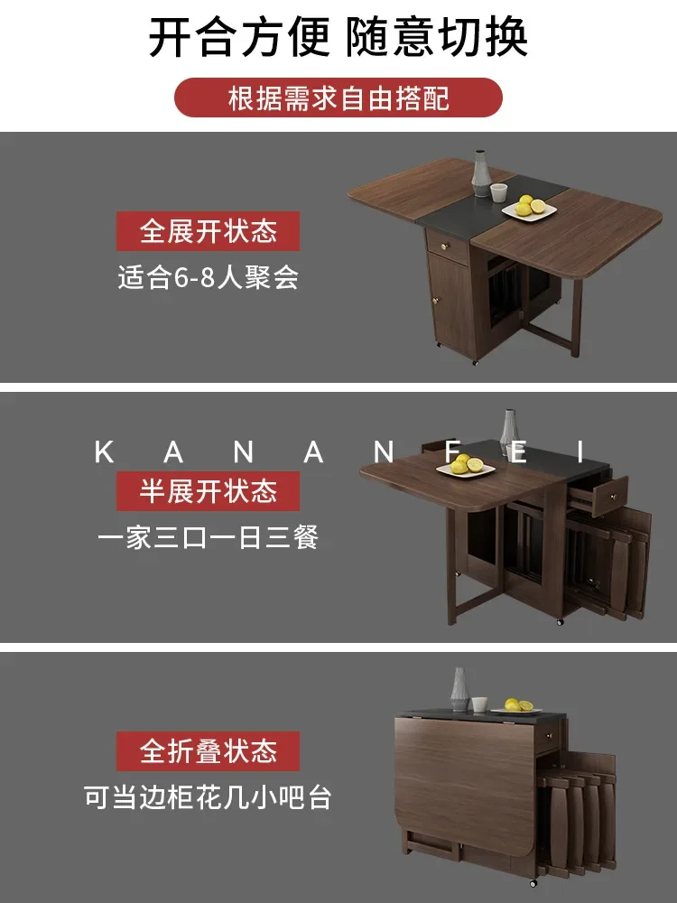 Kananfei-mesa de comedor plegable para el hogar, mesa de comedor integrada, Simple, moderna, ligera, de lujo, unidad pequeña, multifuncional