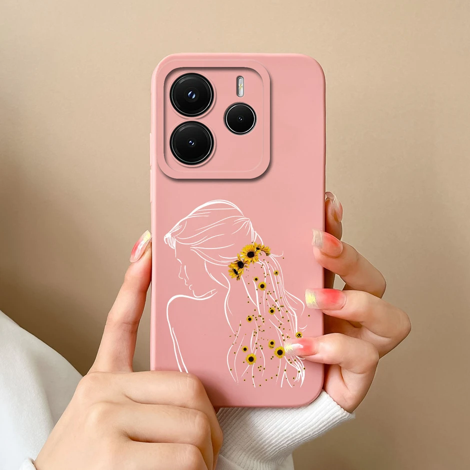 Redmi Note 14 Pro Plus 4G 5G 용 케이스 RedmiNote14 14Pro Plus Fundas 범퍼 용 예쁜 달콤한 소녀 실리콘 소프트 보호 커버