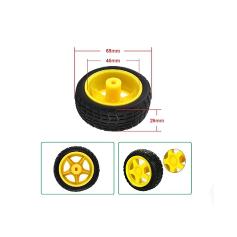 4 PCs DC Electric Motor DC 3-6V Dual Shaft Geared TT Magnetic Gearbox Engine with 65mm Plastic Car Tire Wheel Smart RC Car Robot image 6