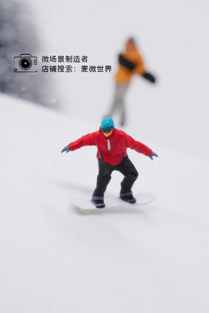 Mini Model figurki 1:87 Micro Lilliputian fotografia rekwizyty snowboardowe podwójne łyżwy narciarskie miniaturowa dekoracja zabawka