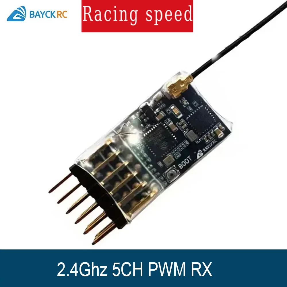 BAYCK 2,4G 5CH PWM ELRS Empfänger ExpressLRS 2,4 GHz RX PWM/CRSF Protokoll 2dBi Antenne Für RC FPV quadcopter Drone Teile