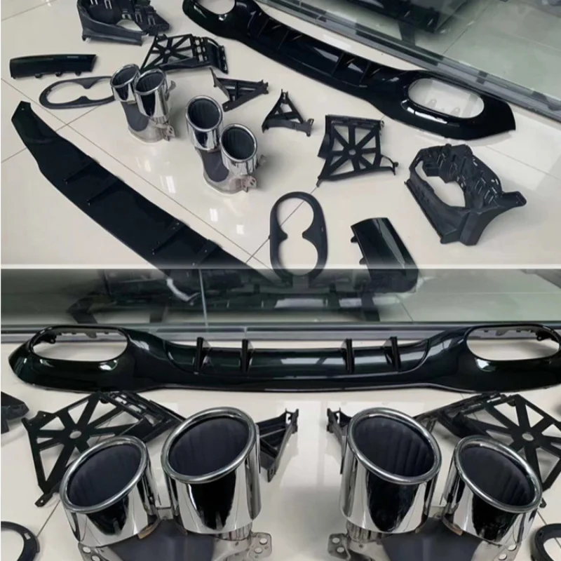 For New Durable ABS Plastic A45 Rear Diffuser Tail Pipe Throat A-Class W177 2019- Hot Selling Car Accessories Factory Price